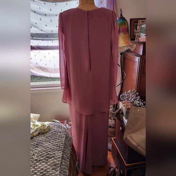 NWT Jessica McClintock Chiffon Formal Maxi Dress Size 8 Valentines Day - Picture 5 of 14